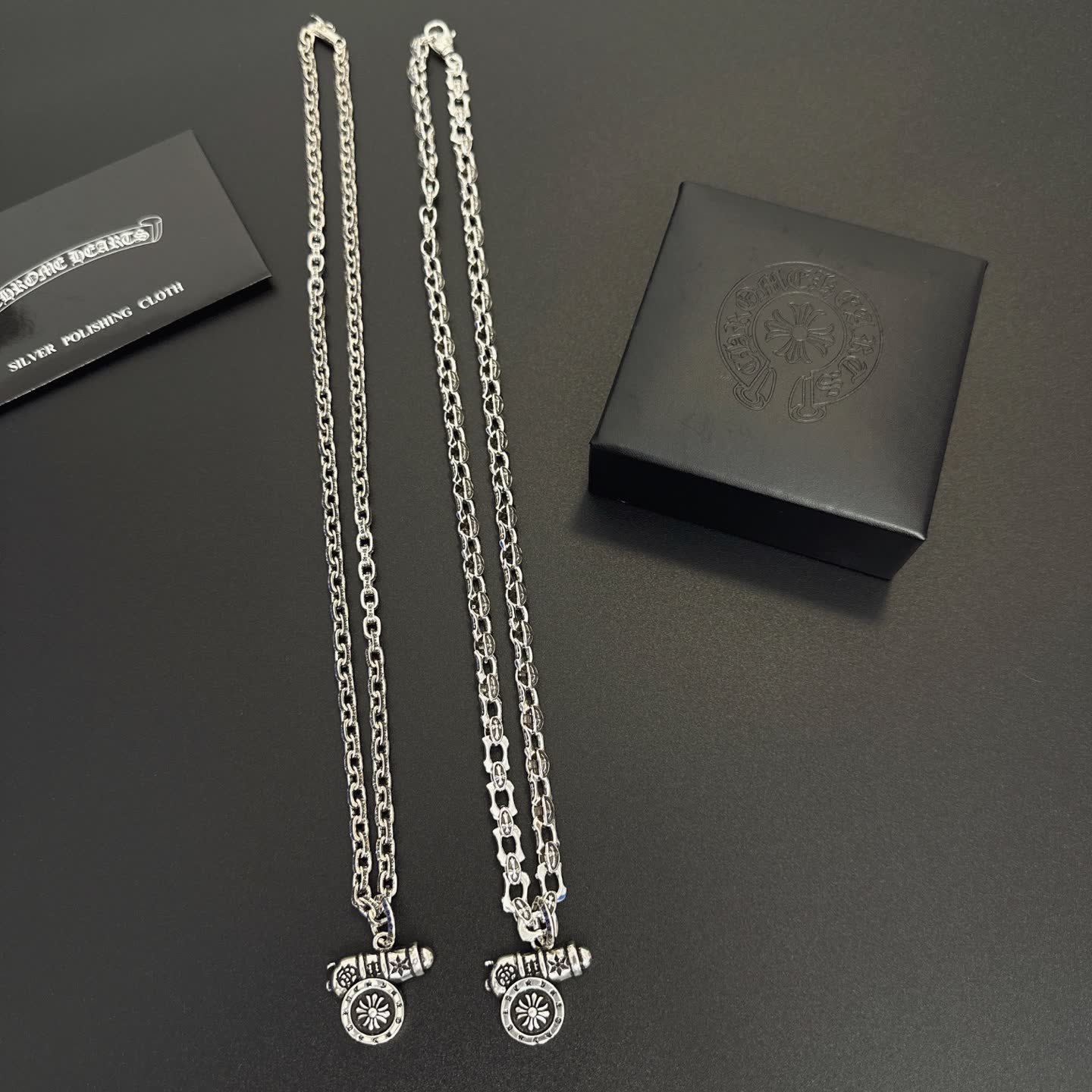 Chrome Hearts Silver Chain with Cannon Pendant